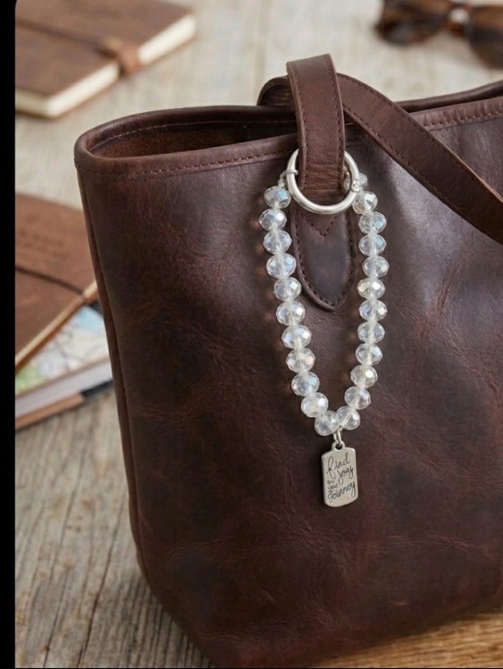 Iridescent Faceted Crystal Bead Phone Strap & Bag Charm